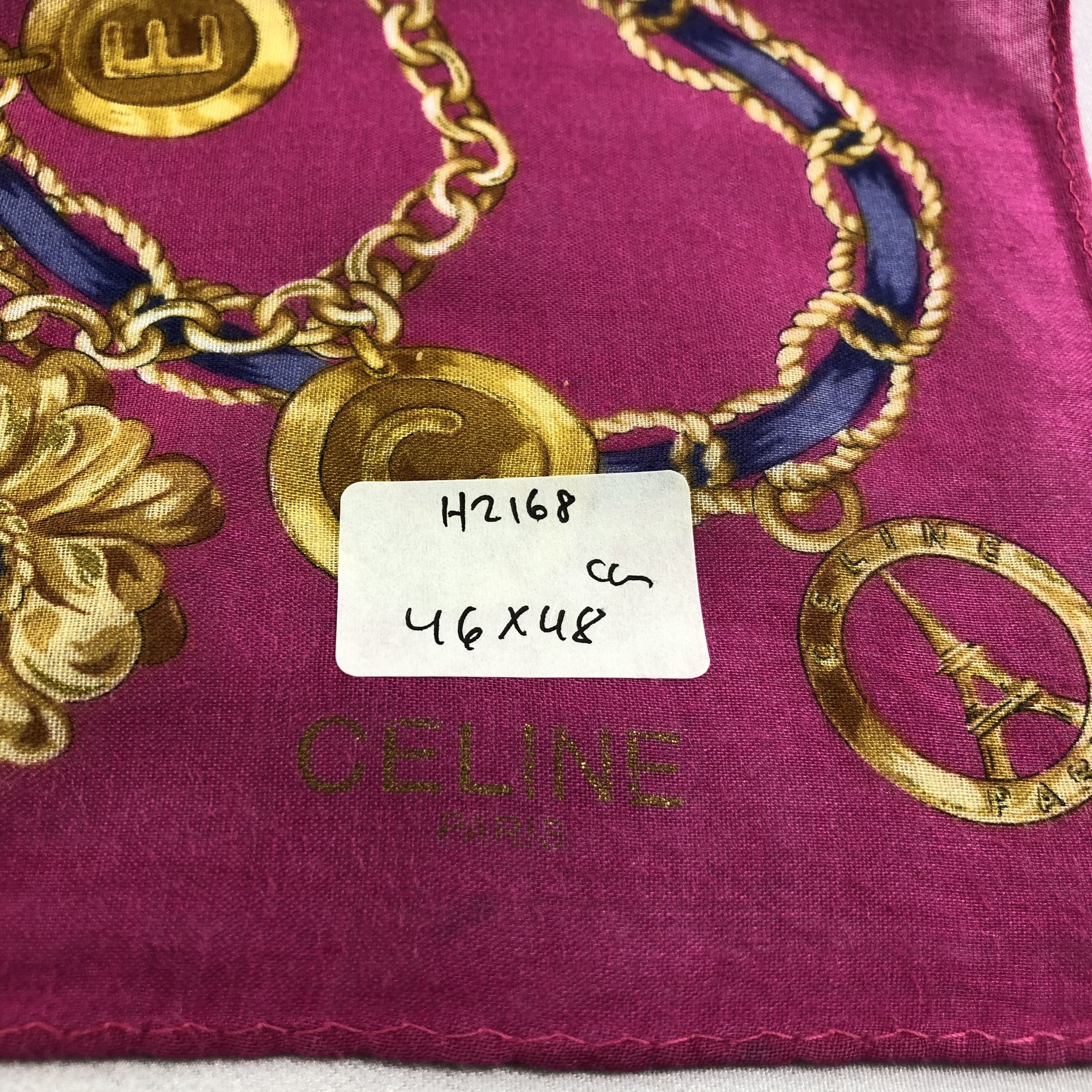 Celine Celine Gold Chains Handkerchief Neckerchief Bandana H2168 Size ONE SIZE - 11 Thumbnail
