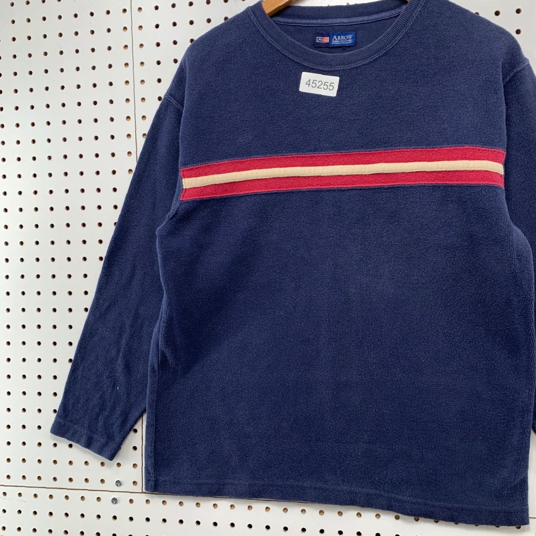 Arrow VINTAGE Arrow Sweater Mens M Blue Red Striped Y2K Mall Punk Skate Goth Pullover Crew Neck Long Sleeve Winter Fall Knit Fleece Size US M / EU 48-50 / 2 - 3 Thumbnail