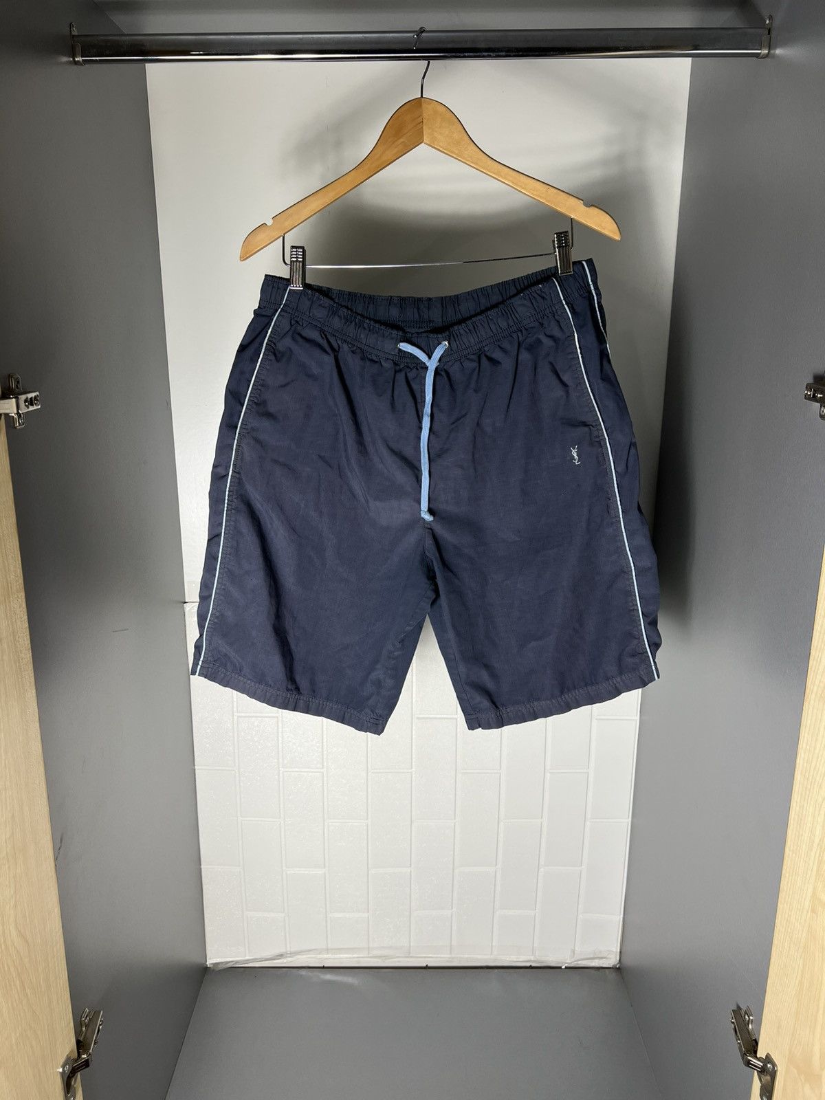 VINTAGE YVES SAINT LAURENT RETRO NYLON SHORTS CASUAL Y2K 90s