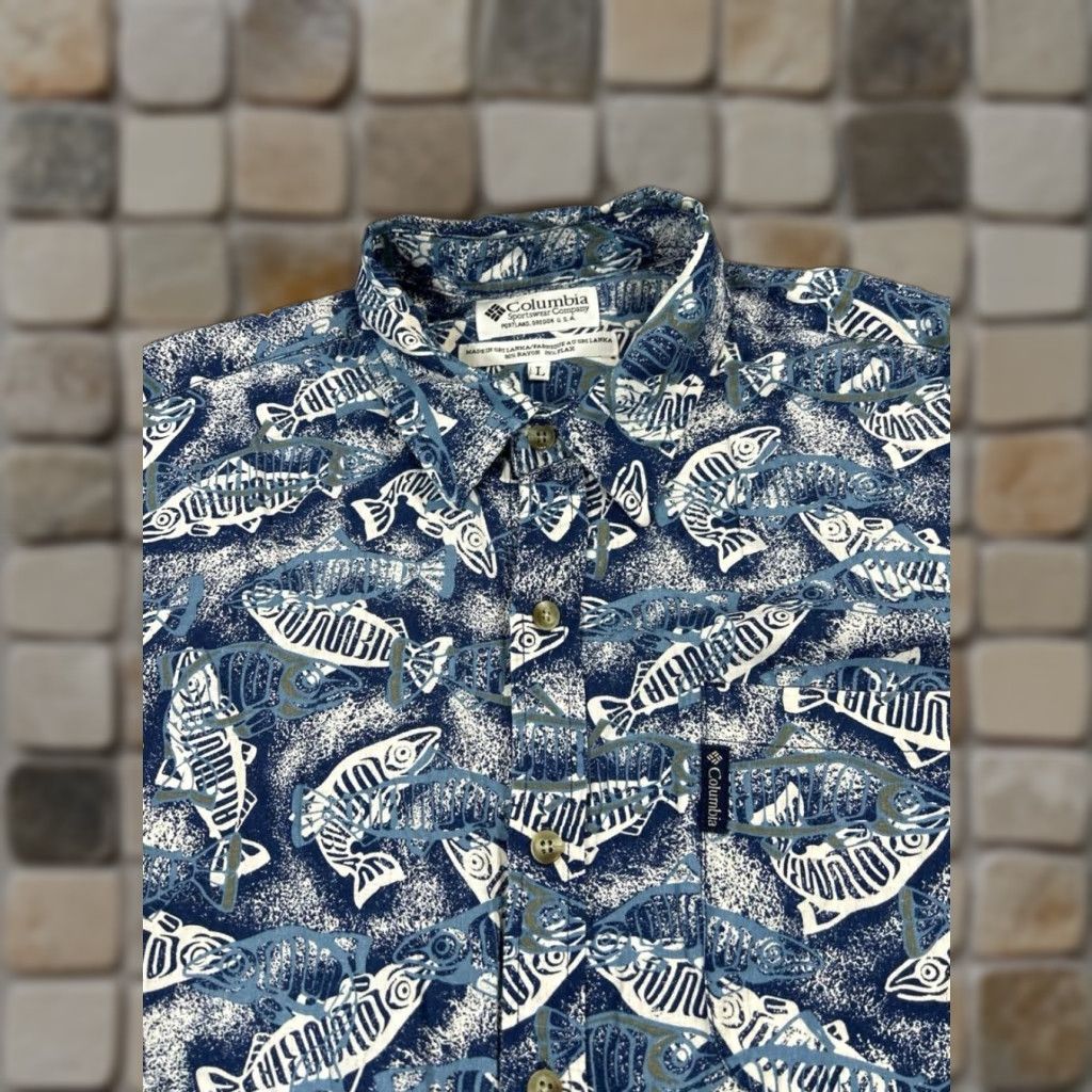 Vintage Columbia Shirt Mens Large Blue Button Up Size US L / EU 52-54 / 3 - 1 Thumbnail