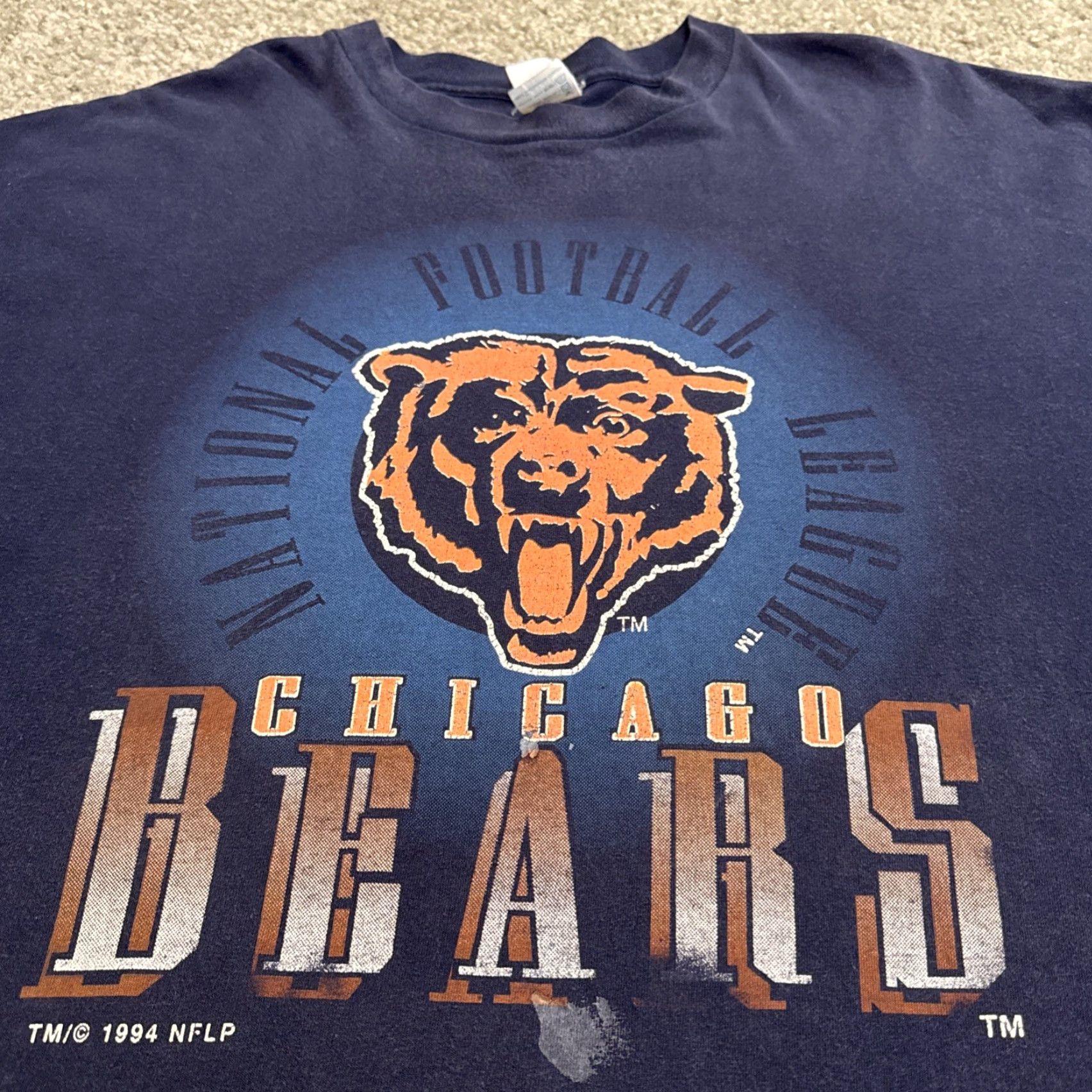 NFL VINTAGE Chicago Bears NFL Football Logo T-Shirt XL Men Blue XL Shirts Logo 1994 NFL Football Mens Size US XL / EU 56 / 4 - 2 Thumbnail