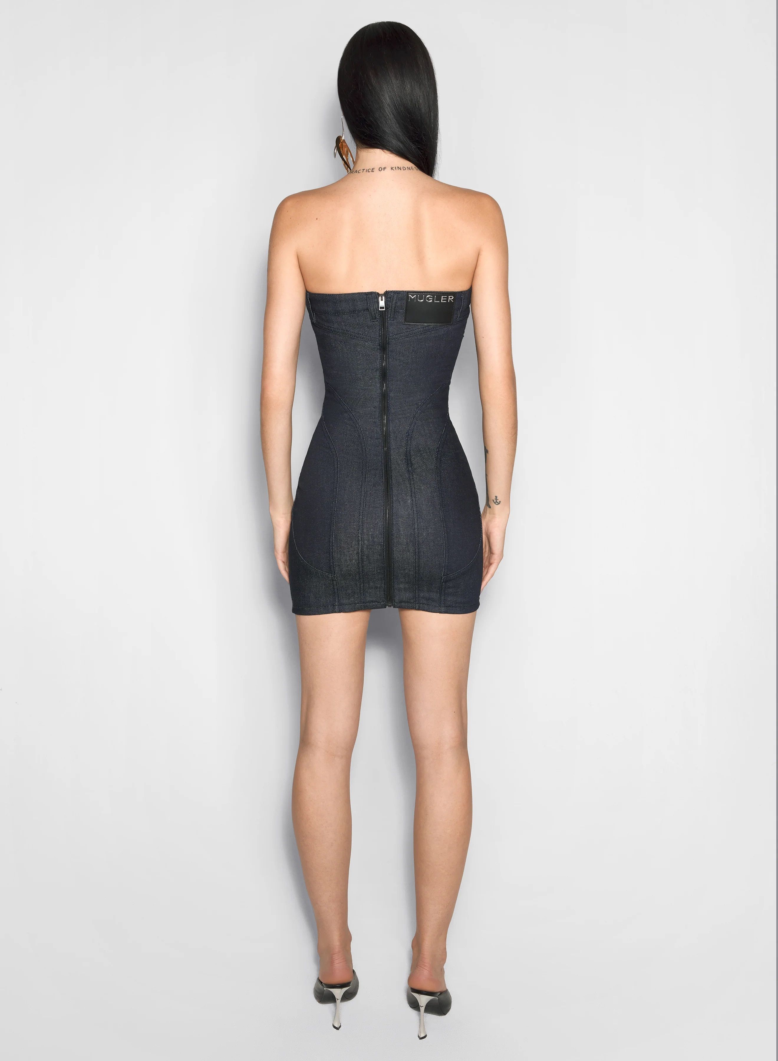 Mugler Mugler Spiral Bustier mini denim dress Size M / US 6-8 / IT 42-44 - 9 Thumbnail