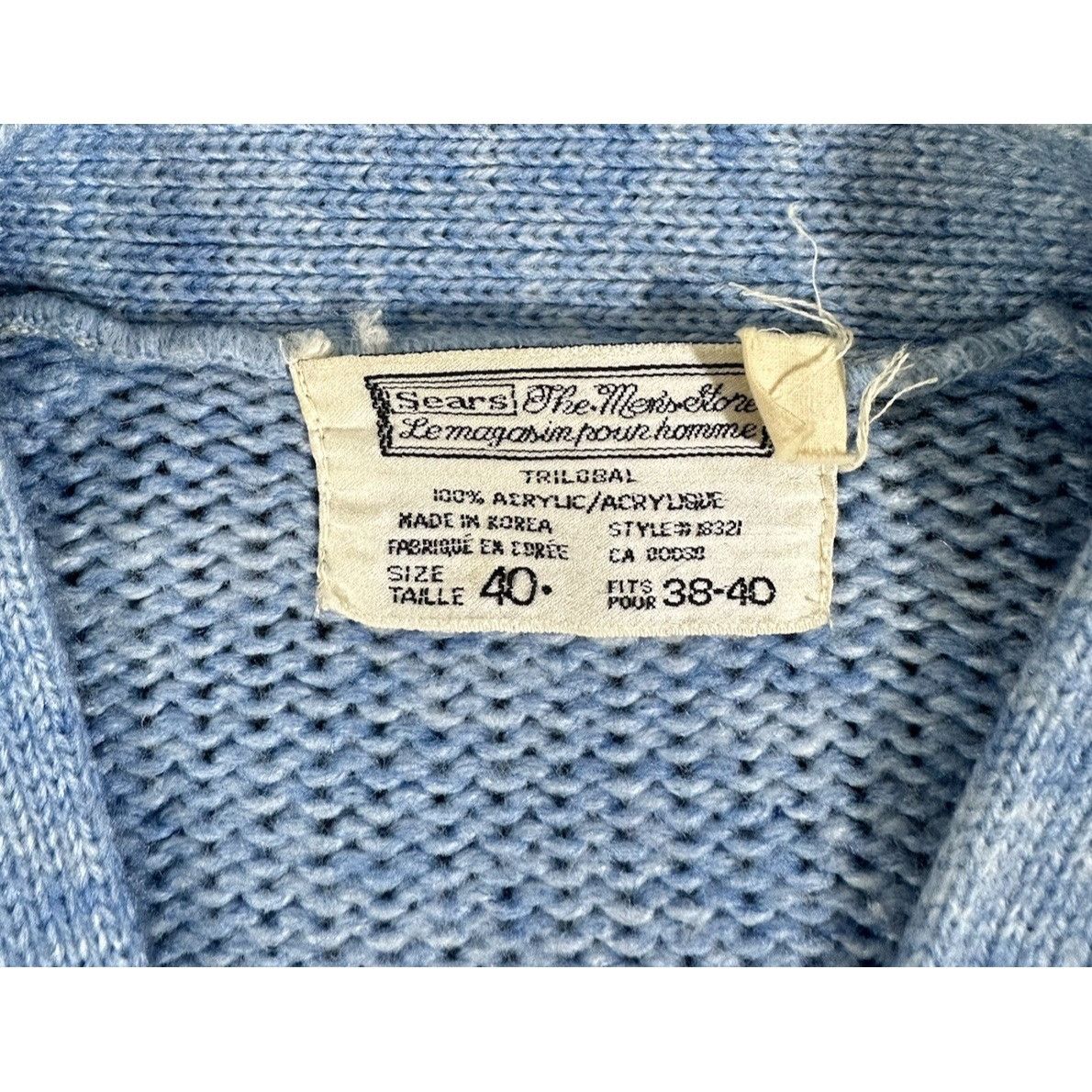 Sears Vintage Sears Knitted Cardigan Sweater Blue Size M / US 6-8 / IT 42-44 - 5 Thumbnail