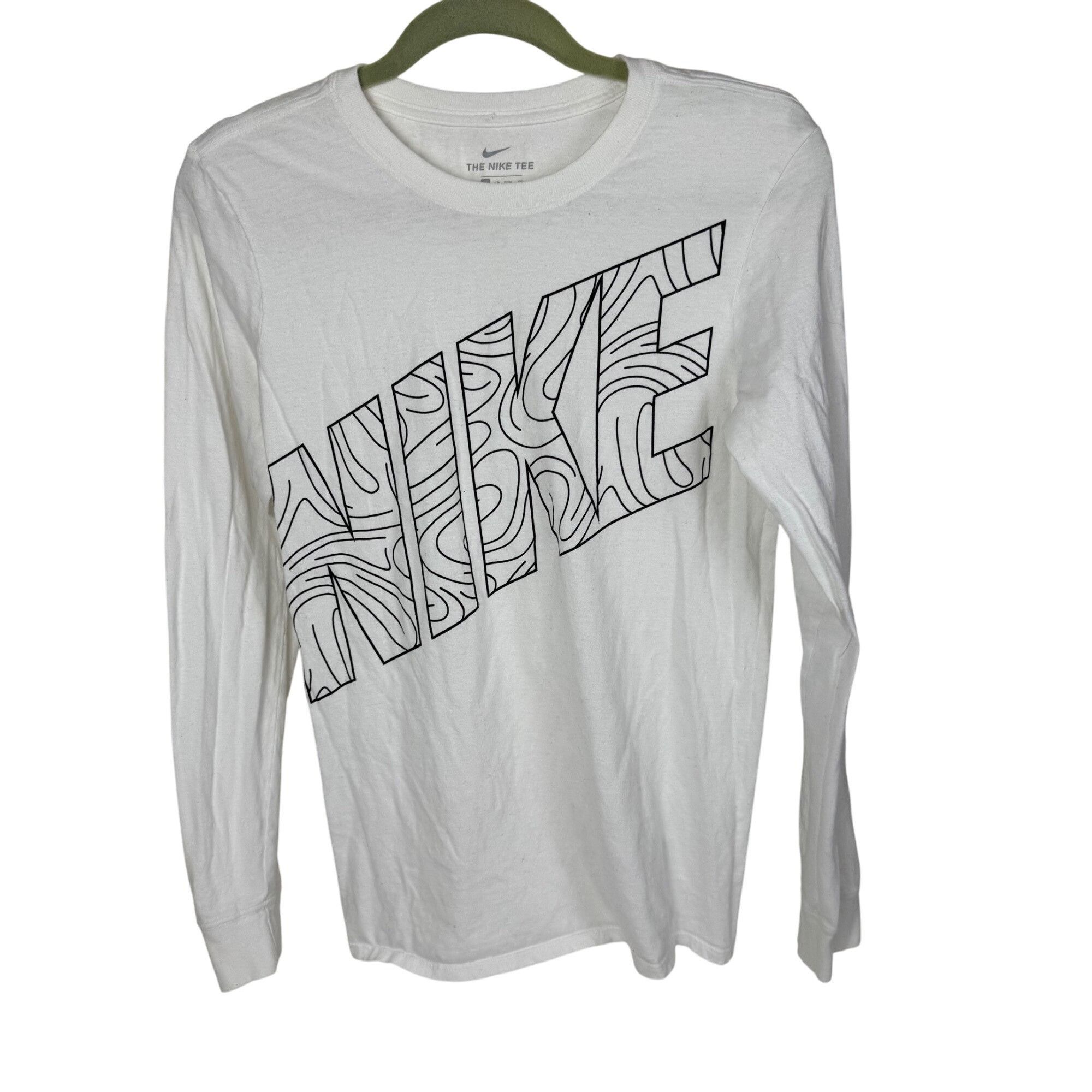 Nike Men's Nike Spell Out Graphic Logo Long-Sleeve T-Shirt White Size US XS / EU 42 / 0 - 1 Thumbnail