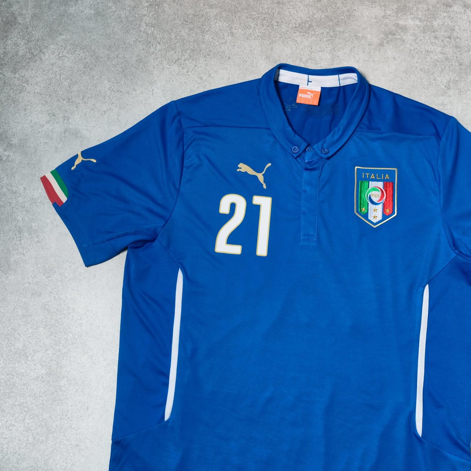 Puma 2014/15 Italy Home Shirt Puma Pirlo (L/XL) Size US L / EU 52-54 / 3 - 4 Thumbnail
