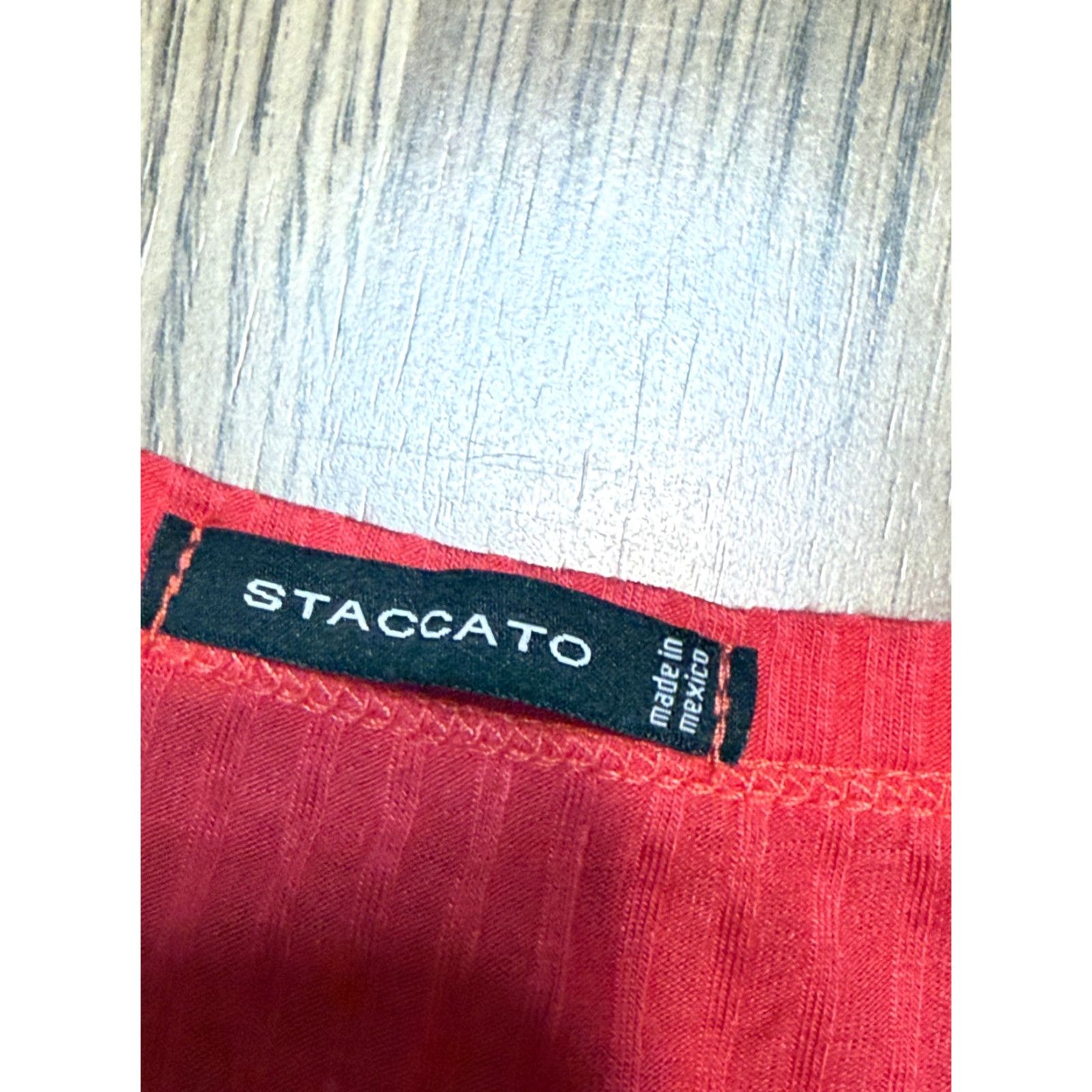 Vintage STACCATO Tank Top Women’s Medium Red Striped Pocket Tee Size M / US 6-8 / IT 42-44 - 5 Thumbnail