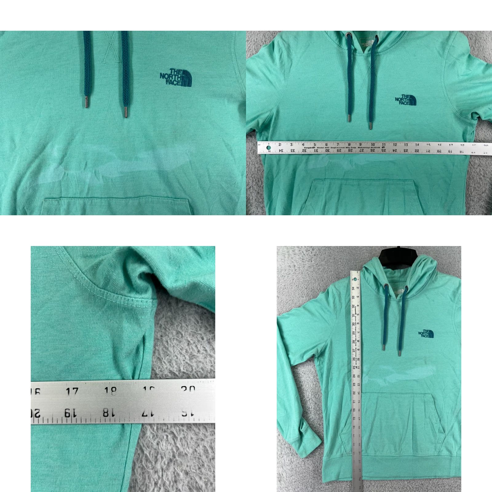 The North Face The North Face Hoodie Womens Large Teal Kangaroo Pocket Cotton Jersey Size L / US 10 / IT 46 - 8 Thumbnail