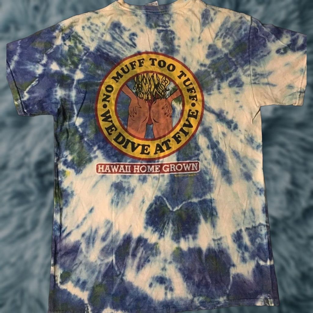 Vintage VINTAGE Hawaii Muff Diver Faded Shirt M Funny Crude Joke Scuba Beach Sex Grunge 90s Shirt Mens M Blue Hawaii Scuba Diving Humor Joke 90s Grunge Size US M / EU 48-50 / 2 - 1 Thumbnail