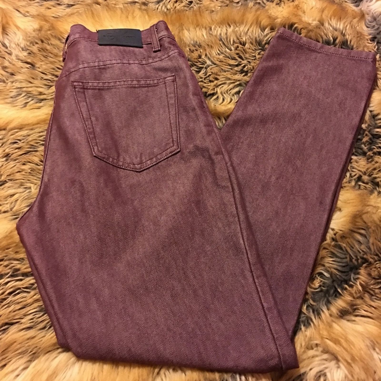 Calvin Klein Calvin Klein metallic burgundy jeans size 8 Size 30" / US 8 / IT 44 - 1 Thumbnail