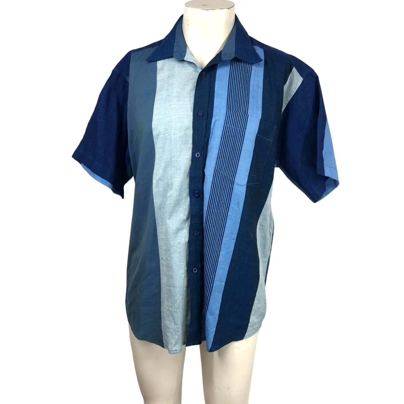 Vivobarefoot barefoot Shirt Mens 16.5 Blue WOMEN SHORT SLEEVE BUTTON COLLARED COTTON Size XXL / US 16-18 / IT 52-54 - 2 Thumbnail