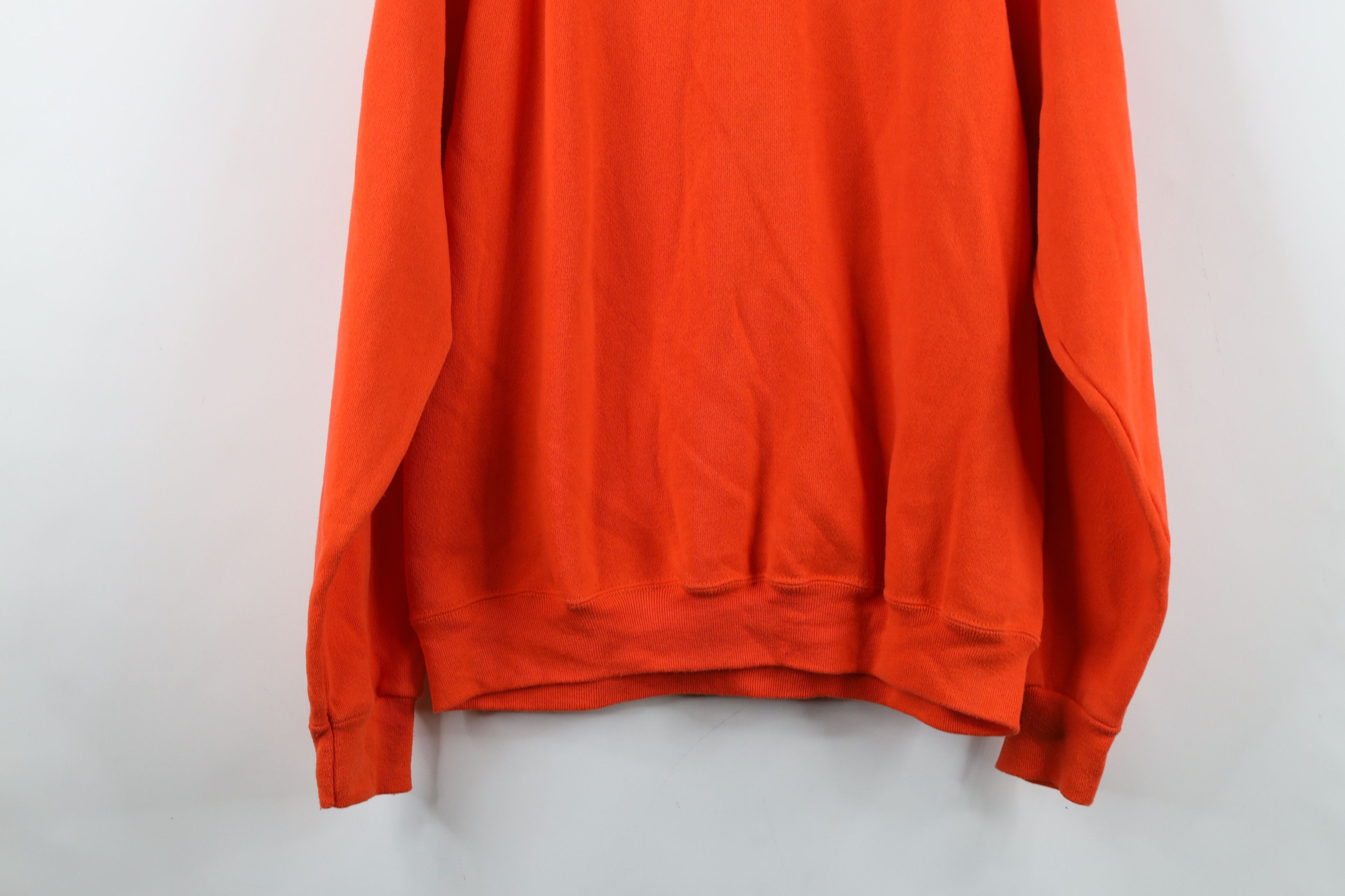 Vintage Vintage 90s Streetwear Blank Raglan Sweatshirt Orange USA Size US L / EU 52-54 / 3 - 13 Thumbnail