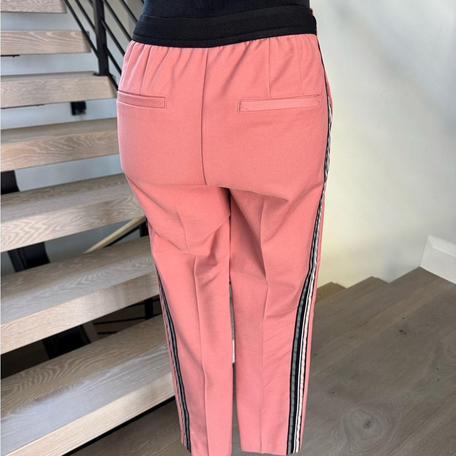 Zara New Zara Women's Pink Joggers with Stripe Detail size S Size 26" / US 2 / IT 38 - 5 Thumbnail