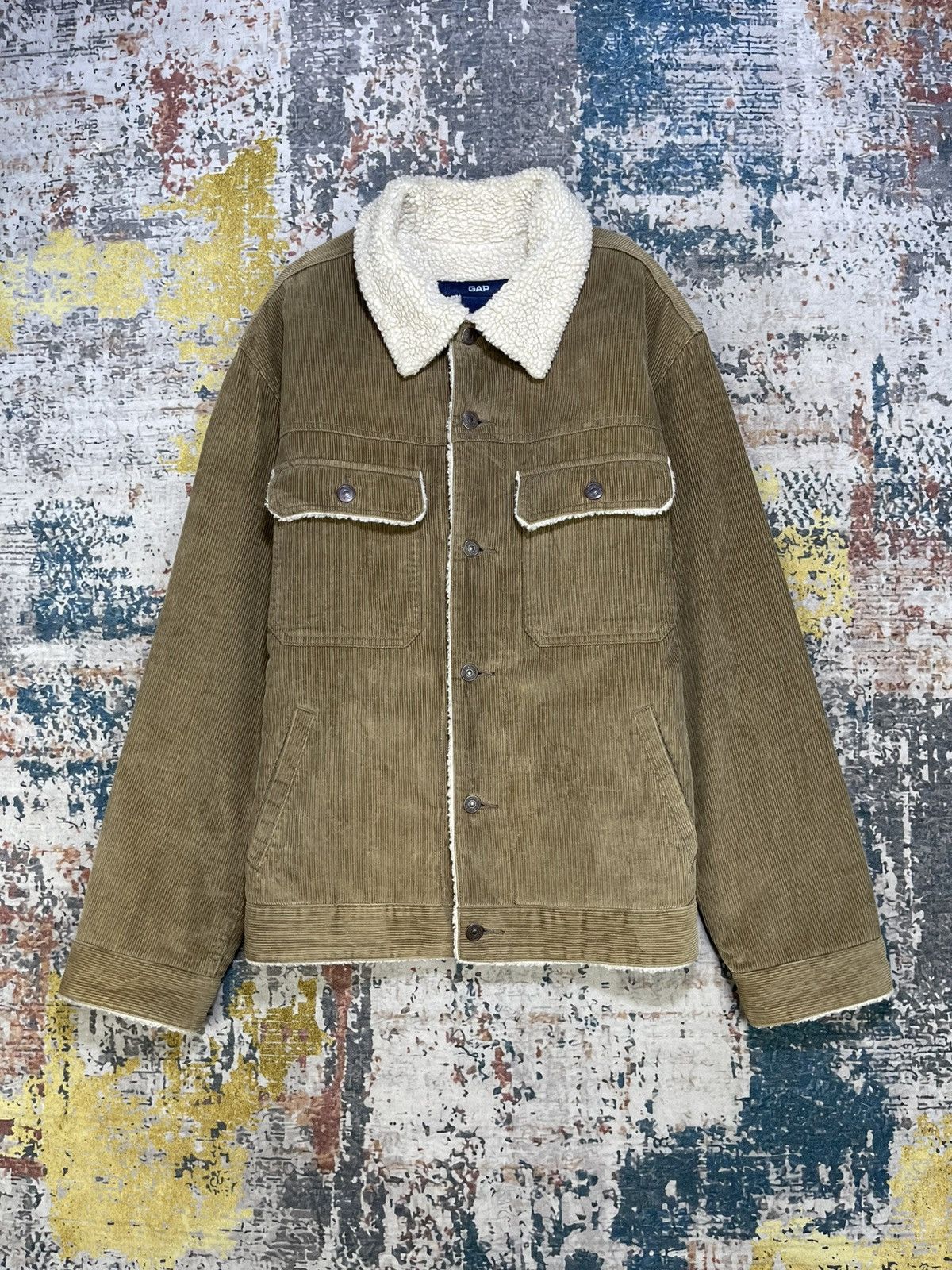 Gap Vintage GAP Corduroy Sherpa Jacket Size US M / EU 48-50 / 2 - 1 Thumbnail
