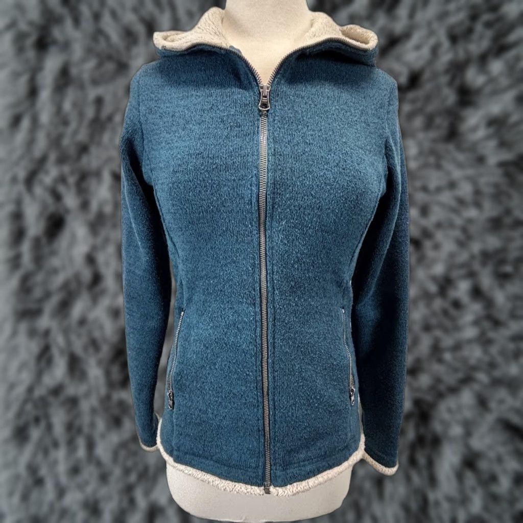 Vintage Kuhl Jacket Alfpaca Fleece Hooded Full Zip Outdoors Sz Small Women Sherpa Lined Size S / US 4 / IT 40 - 1 Thumbnail