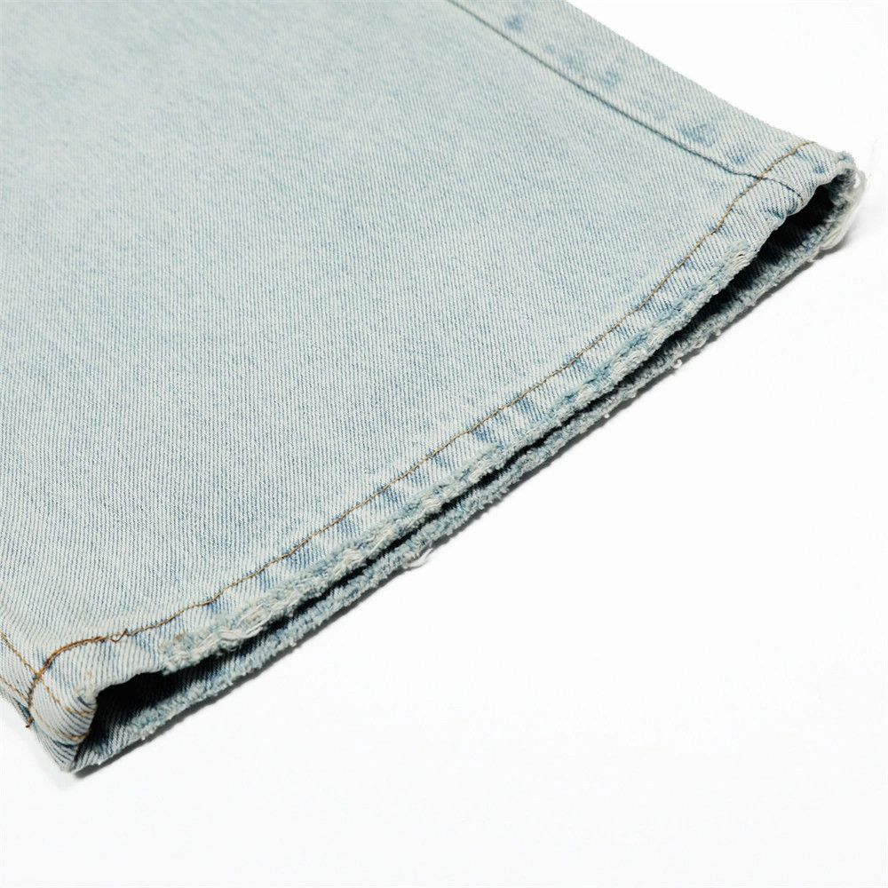 Jean Retro punk loose men's distressed washed light-colored jeans Size US 32 / EU 48 - 6 Thumbnail
