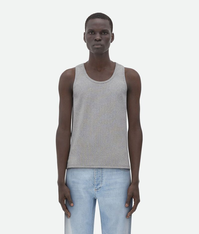 Bottega Veneta o1s1rm0326 Stretch Cotton Ribbed Tank Top in Light Gray Size US S / EU 44-46 / 1 - 1 Thumbnail