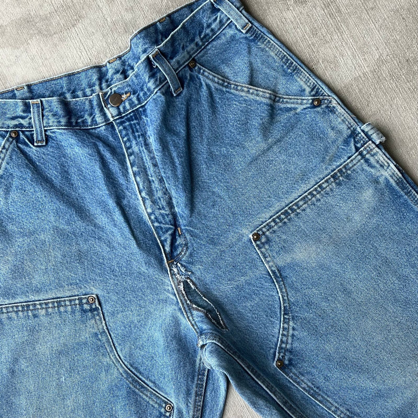 Carhartt × Vintage Carhartt blue denim jeans double knee work carpenter pants Size US 36 / EU 52 - 2 Thumbnail