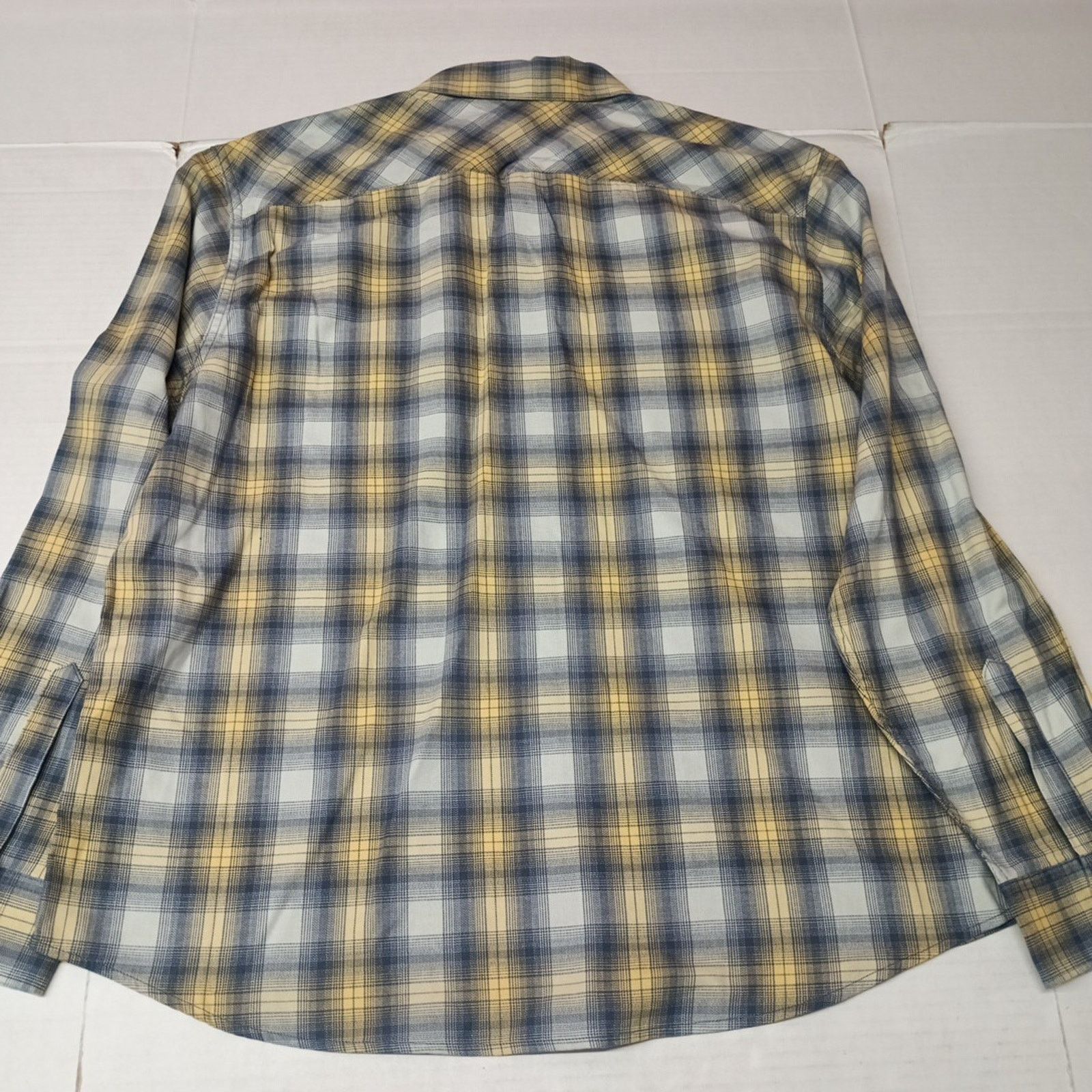Wrangler Wrangler Cowboy Wash Shirt Men Size XL Sky Blue Yellow Plaid Size US XL / EU 56 / 4 - 8 Thumbnail