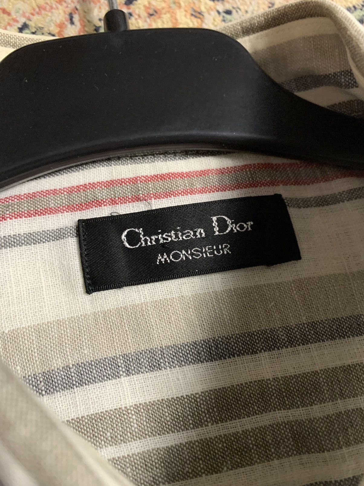 Christian Dior Monsieur × Dior × Vintage Vintage Christian Dior Monsieur Linen Striped Shirt Size US M / EU 48-50 / 2 - 9 Thumbnail