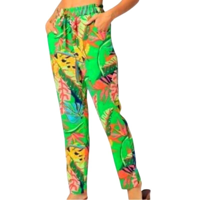 Other Oliviaceous Multicolor Tropical Print Elastic Waist Pants Size 28" / US 6 / IT 42 - 1 Thumbnail
