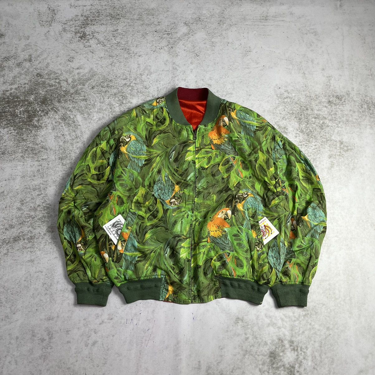 Tete Homme Floral Bird Reversible Bomber Jacket