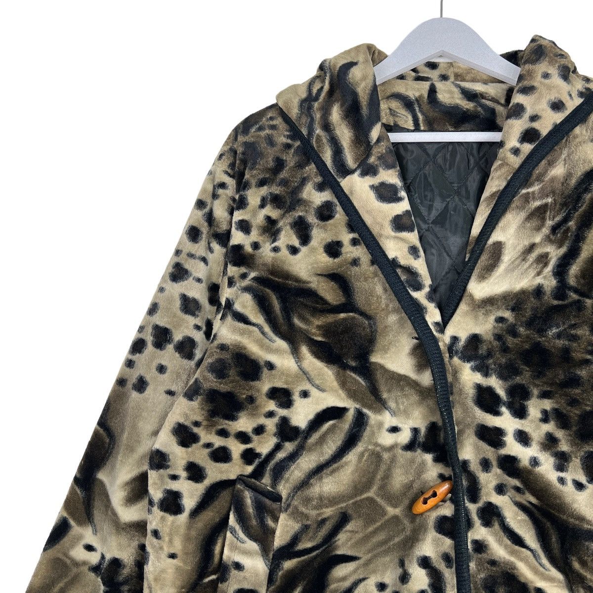Japanese Brand 🔥 VINTAGE LEOPARD MOTIVE SHAWL COLAR JACKET Size US L / EU 52-54 / 3 - 7 Thumbnail