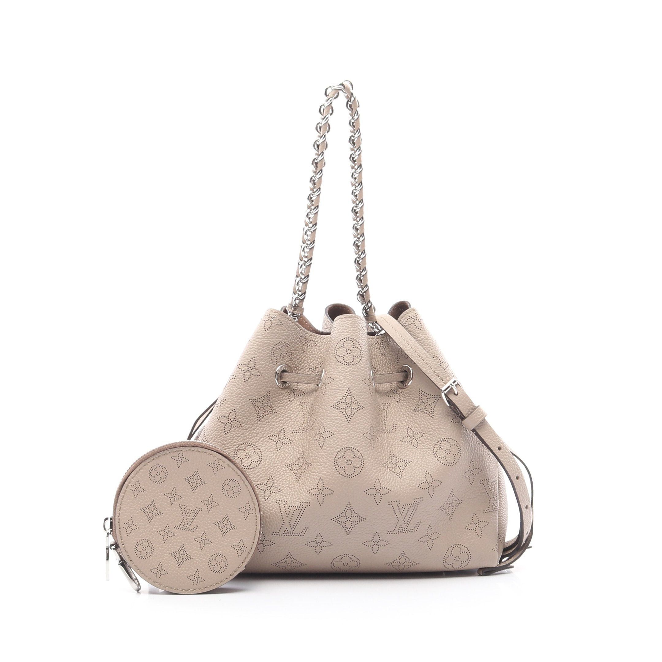 Louis Vuitton Louis Vuitton Bella Mahina Carré Chain Handbag Leather Gray Beige Size ONE SIZE - 1 Thumbnail