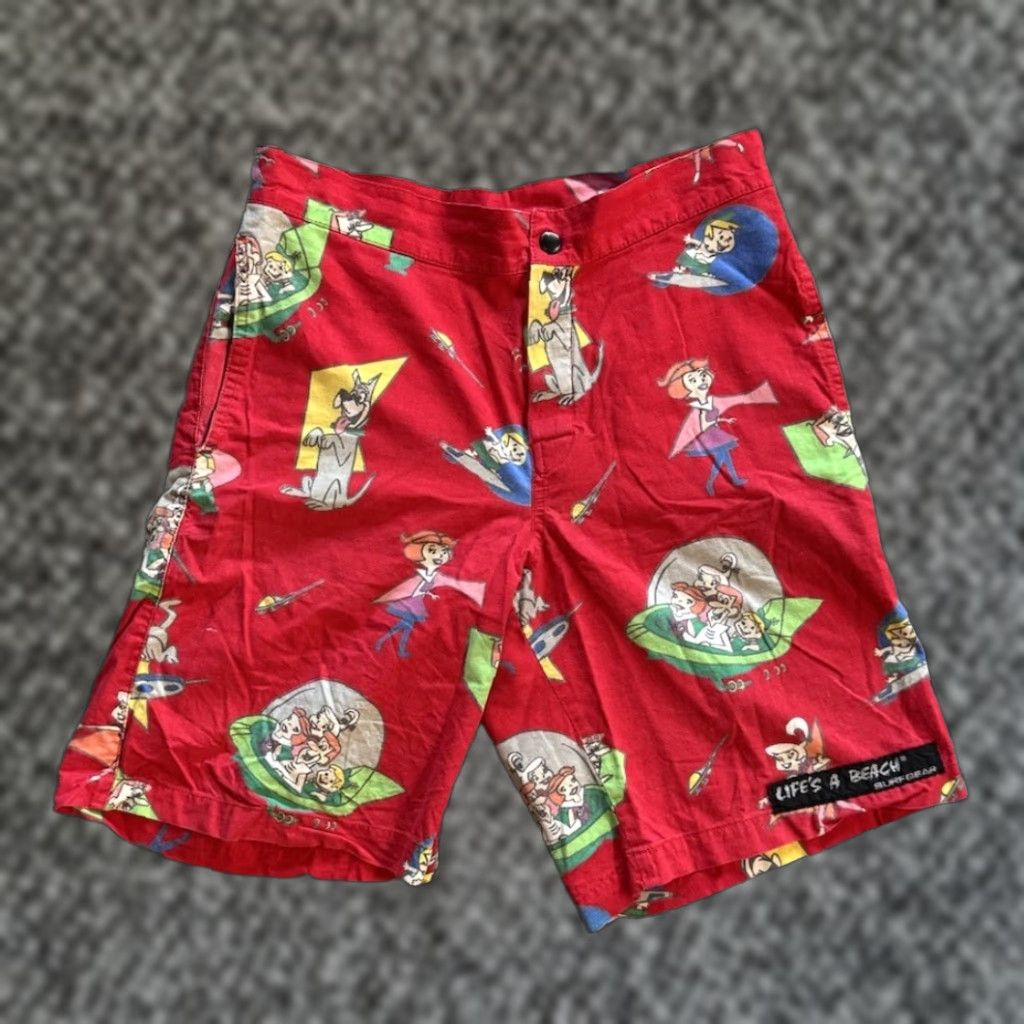 Gloverall VINTAGE 80s Life’s A Beach Surfgear The Jetsons All Over Print Board Shorts 28 Red Mens Size US 28 / EU 44 - 1 Thumbnail