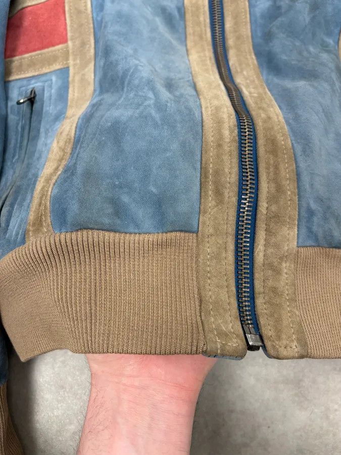 Dolce & Gabbana SS2007 Dolce & Gabbana Blue & Beige Suede Leather Jacket Size US M / EU 48-50 / 2 - 11 Thumbnail