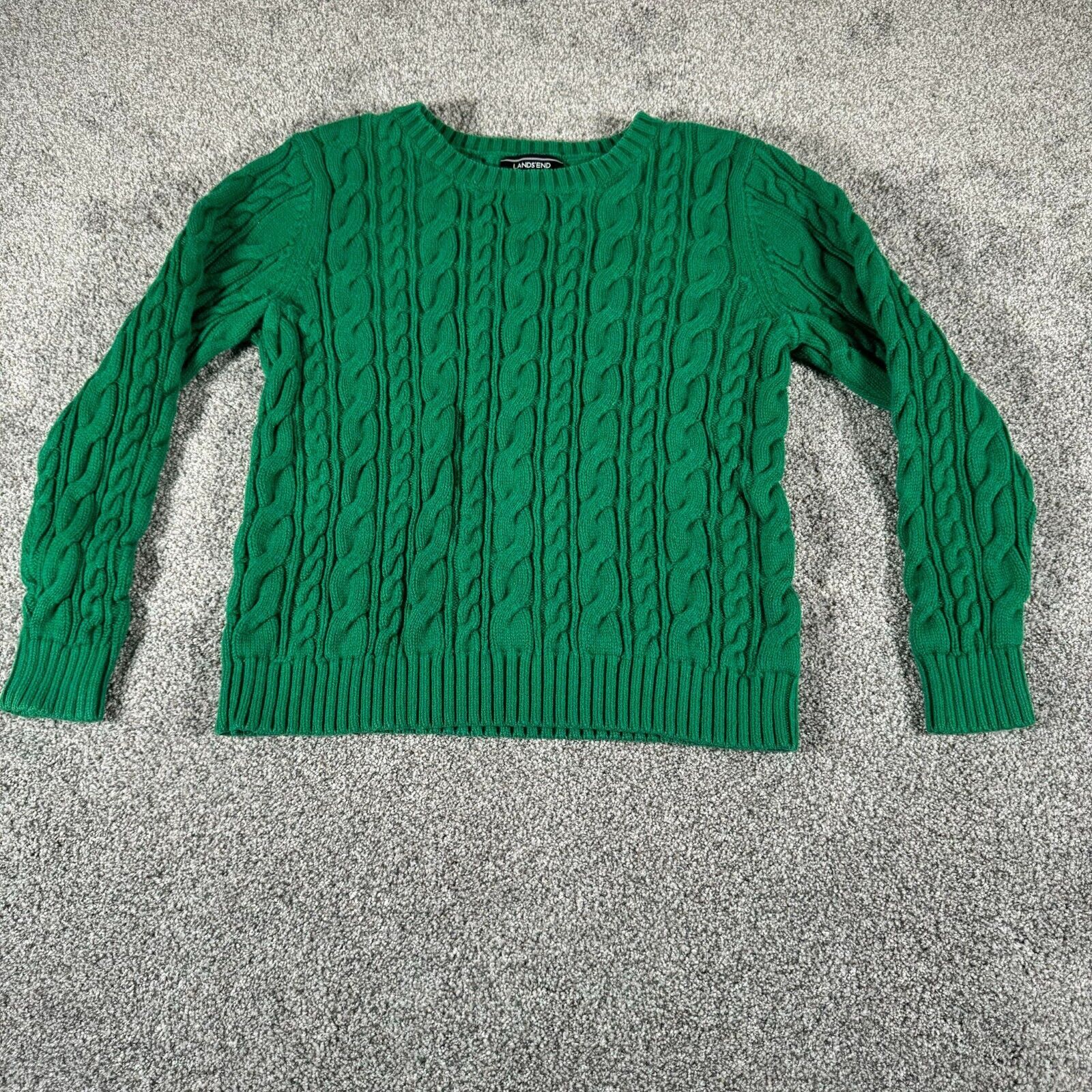 Lands' End Lands End Drifter Sweater Women M Cable Knit Academia Preppy Size M / US 6-8 / IT 42-44 - 1 Thumbnail