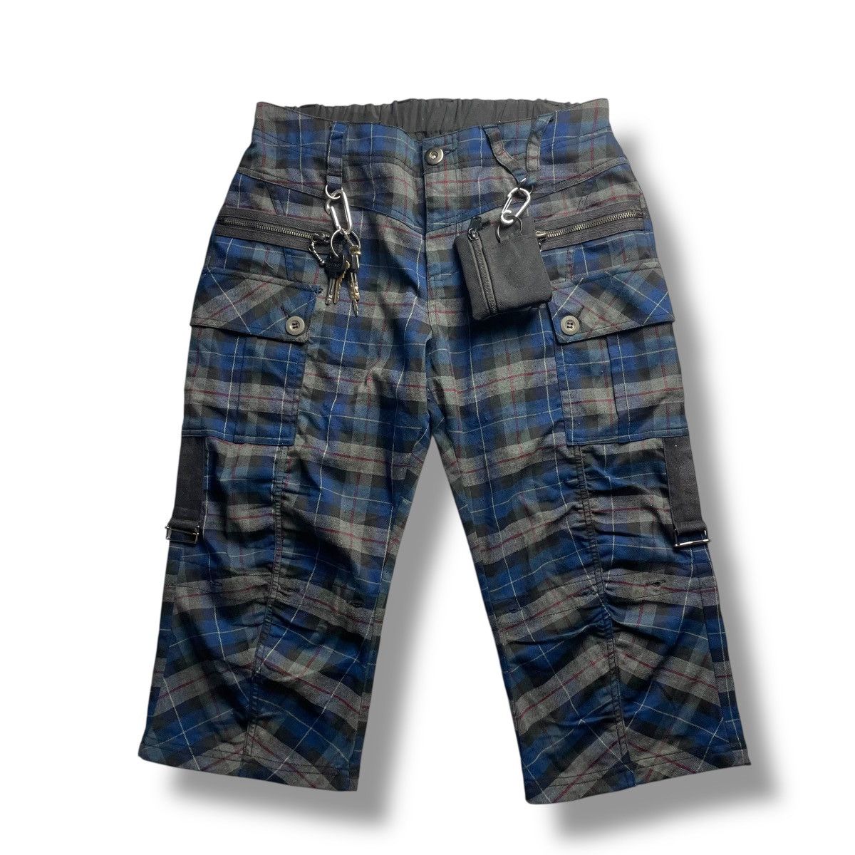 Hysteric Glamour 🇯🇵 UNISEX ALGONQUINS BONDAGE CHECKERED 3Q PANTS Size US 29 - 1 Thumbnail