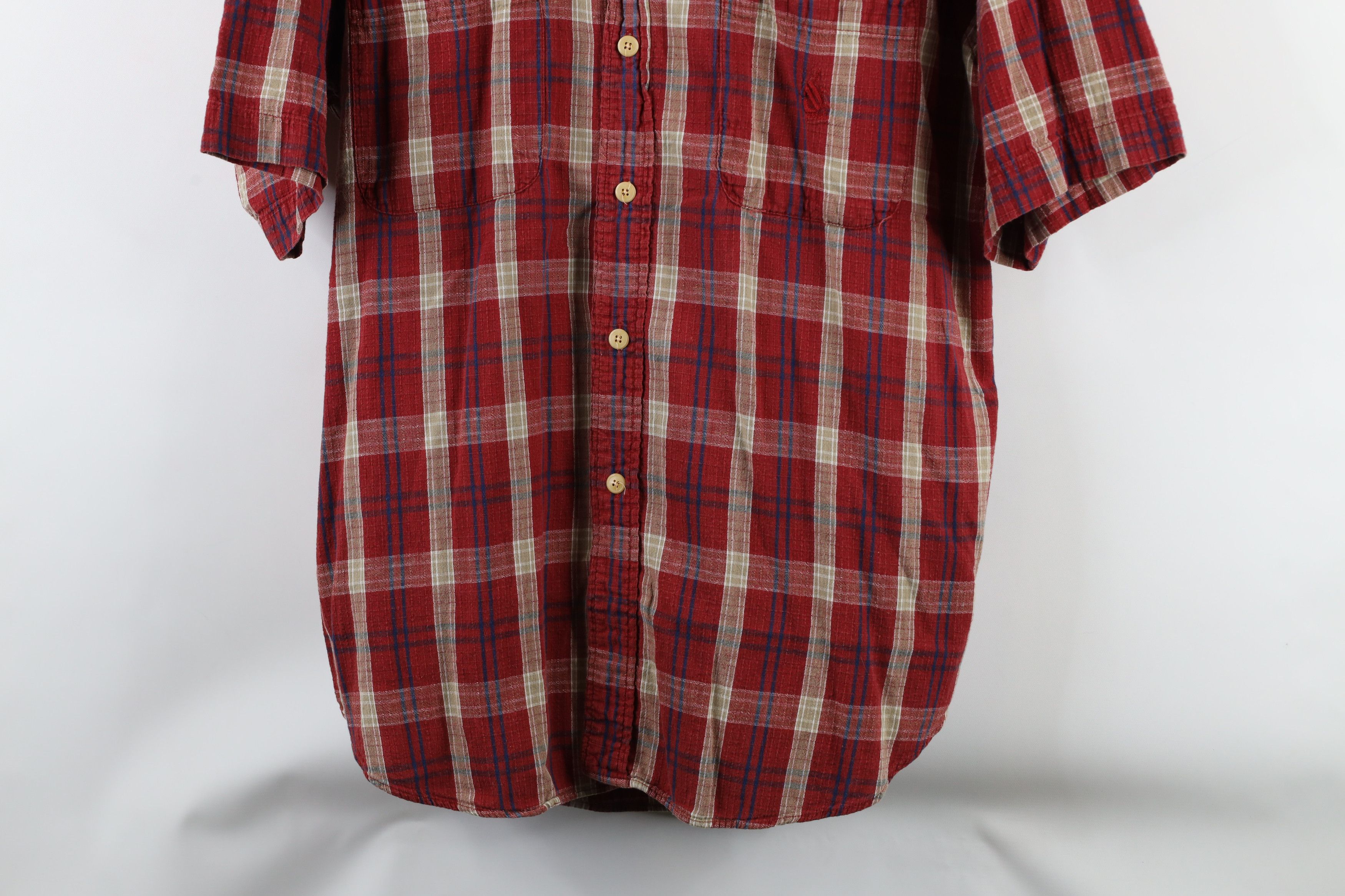 Nautica × Vintage Vintage 90s Nautica Seer Sucker Short Sleeve Button Shirt Size US L / EU 52-54 / 3 - 3 Thumbnail