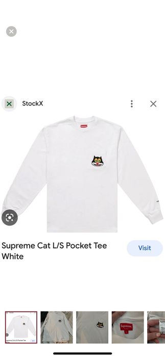 Supreme Supreme Cat L/S Pocket Tee White | Grailed