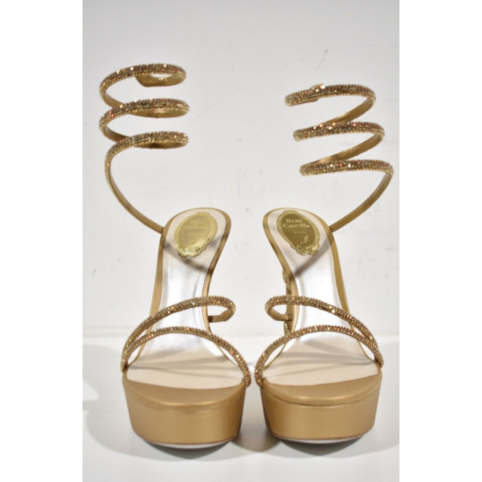 Rene Caovilla Margot 130 Crystal Platform Wrap Strap Sandal Heel Pump 41 Size US 11 / IT 41 - 6 Thumbnail