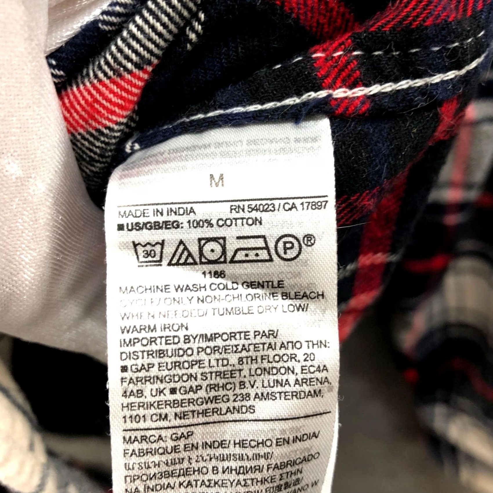 Gap Gap Shirt Mens M Blue Red Plaid Organic Cotton Flannel Long Sleeve Button Up Size US M / EU 48-50 / 2 - 6 Thumbnail