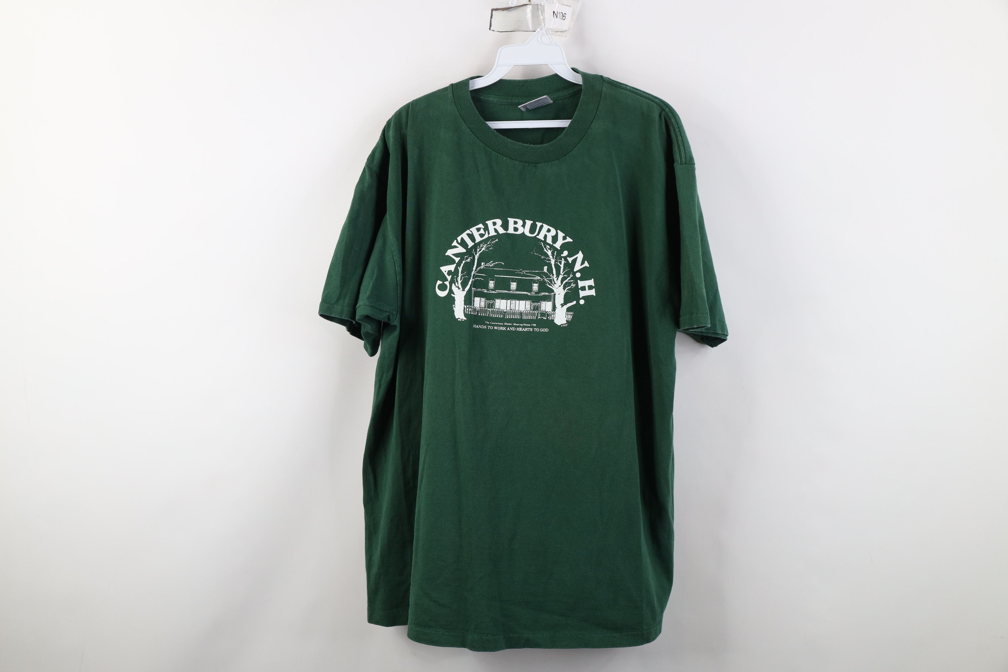 Vintage Vintage 90s Canterbury Meeting House New Hampshire T-Shirt Size US XL / EU 56 / 4 - 1 Thumbnail