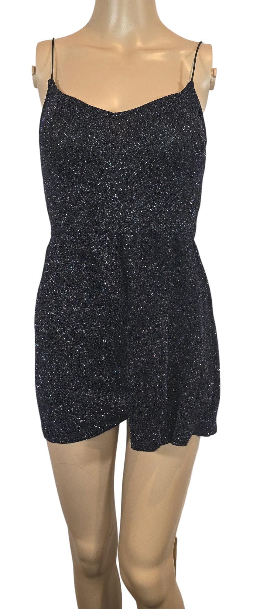 H&M H&M Divided Black Sparkly Playsuit - Size US 2 Size XS / US 0-2 / IT 36-38 - 1 Thumbnail