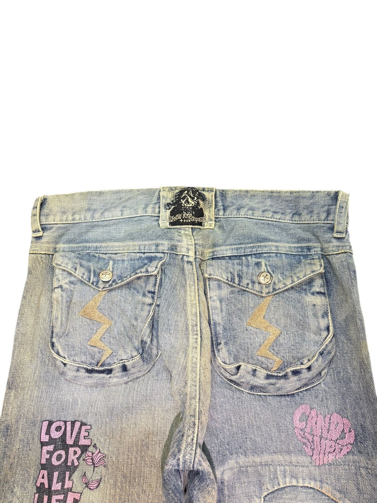 Undercover Vintage Candy Stripper Distress Punk Studded Jeans Size 31" - 4 Thumbnail