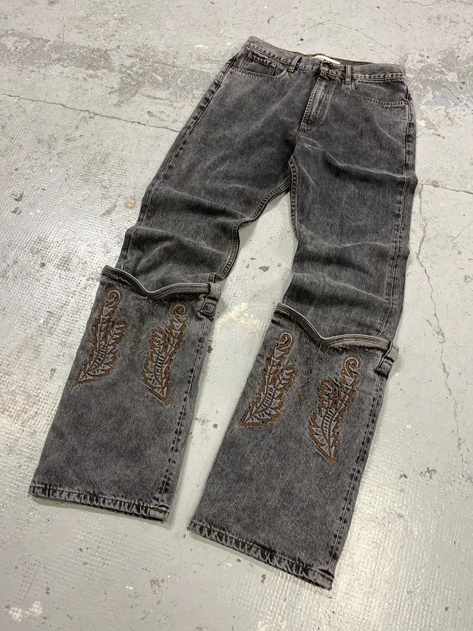 Y/Project SS2023 Y/Project Cow-Boy Brut Grey Astro Denim Jeans Size US 33 - 5 Thumbnail