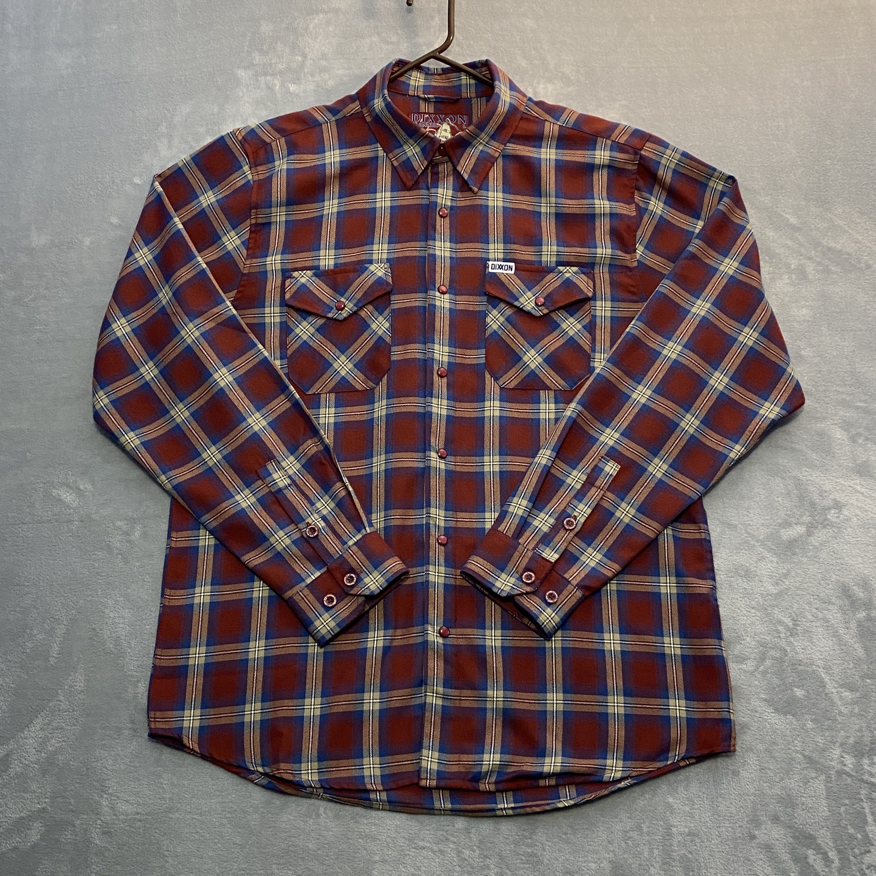 Large Ltd Ed OLD PORT Flannel Tartan Twill Snap Long Slv NLA