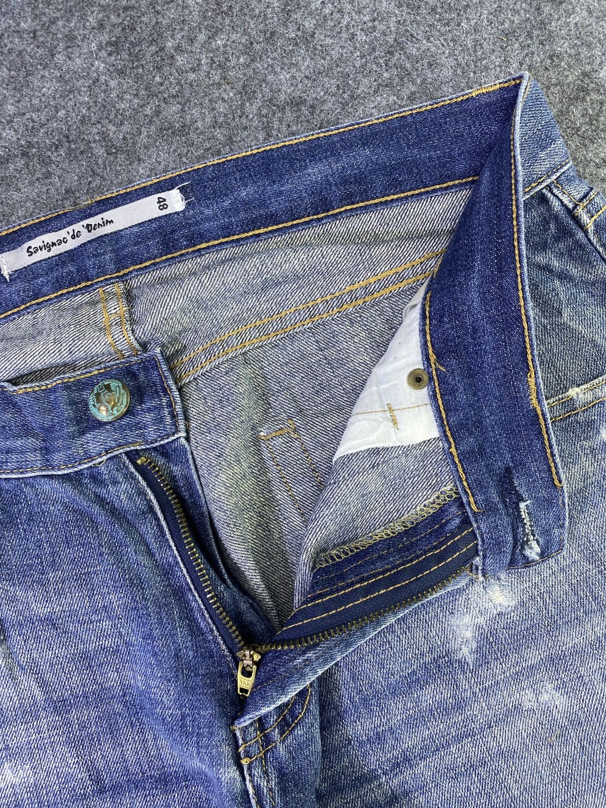 Japanese Brand × Jean Savignac 'de Denim Distressed Blue Wash Jeans - J956 Size US 34 / EU 50 - 5 Thumbnail