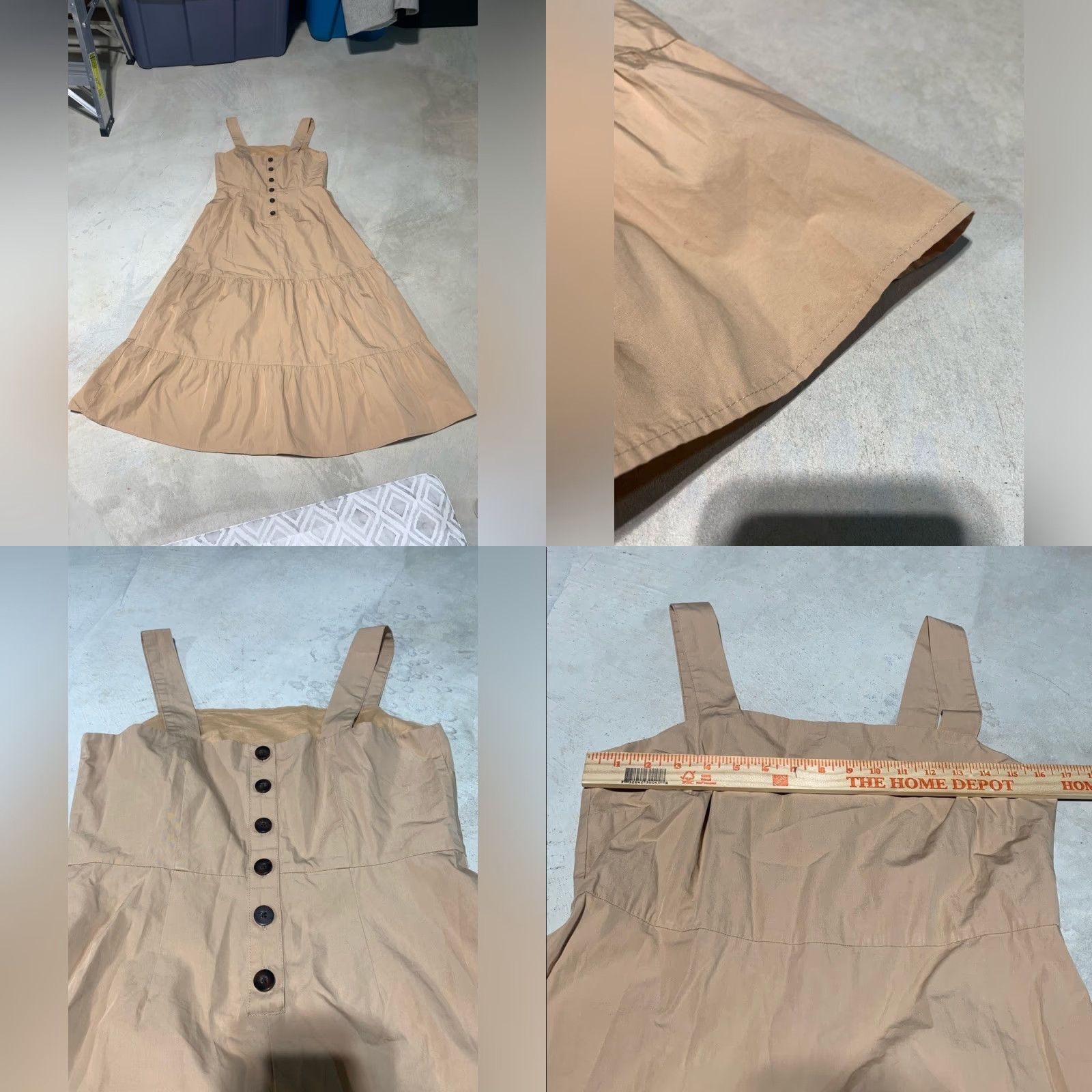 Madewell Madewell Sundress Button-Back Tiered Long Beige Women 6 Regular) Size M / US 6-8 / IT 42-44 - 8 Thumbnail