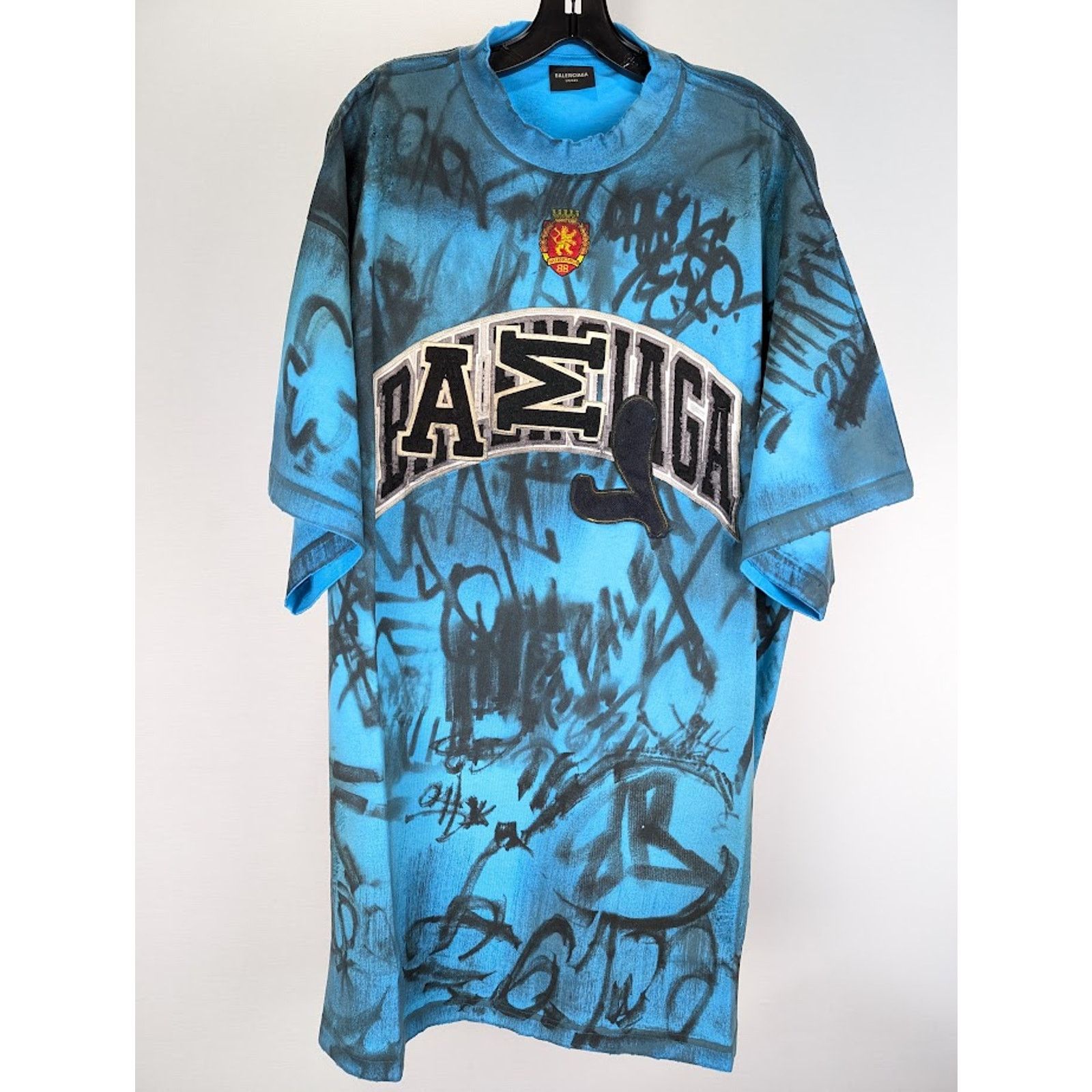 Balenciaga o1rshd1 Oversized T-Shirt Skater Graffiti in Azure Size US S / EU 44-46 / 1 - 2 Thumbnail