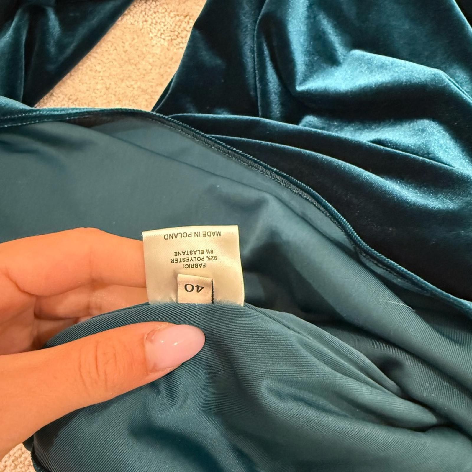 Other Alexandre Vauthier Deep-V Velvet Dress in Rich Blue Size M / US 6-8 / IT 42-44 - 4 Thumbnail