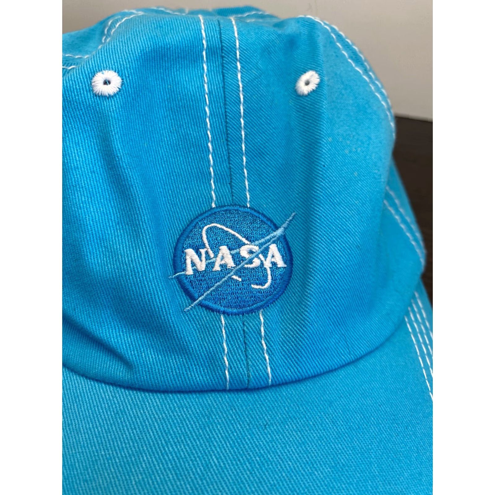 NASA VINTAGE NASA Hat Baseball Cap Men Adults One Size Blue Lightweight Cotton Embroidered Logo Space 2010s Size ONE SIZE - 2 Thumbnail