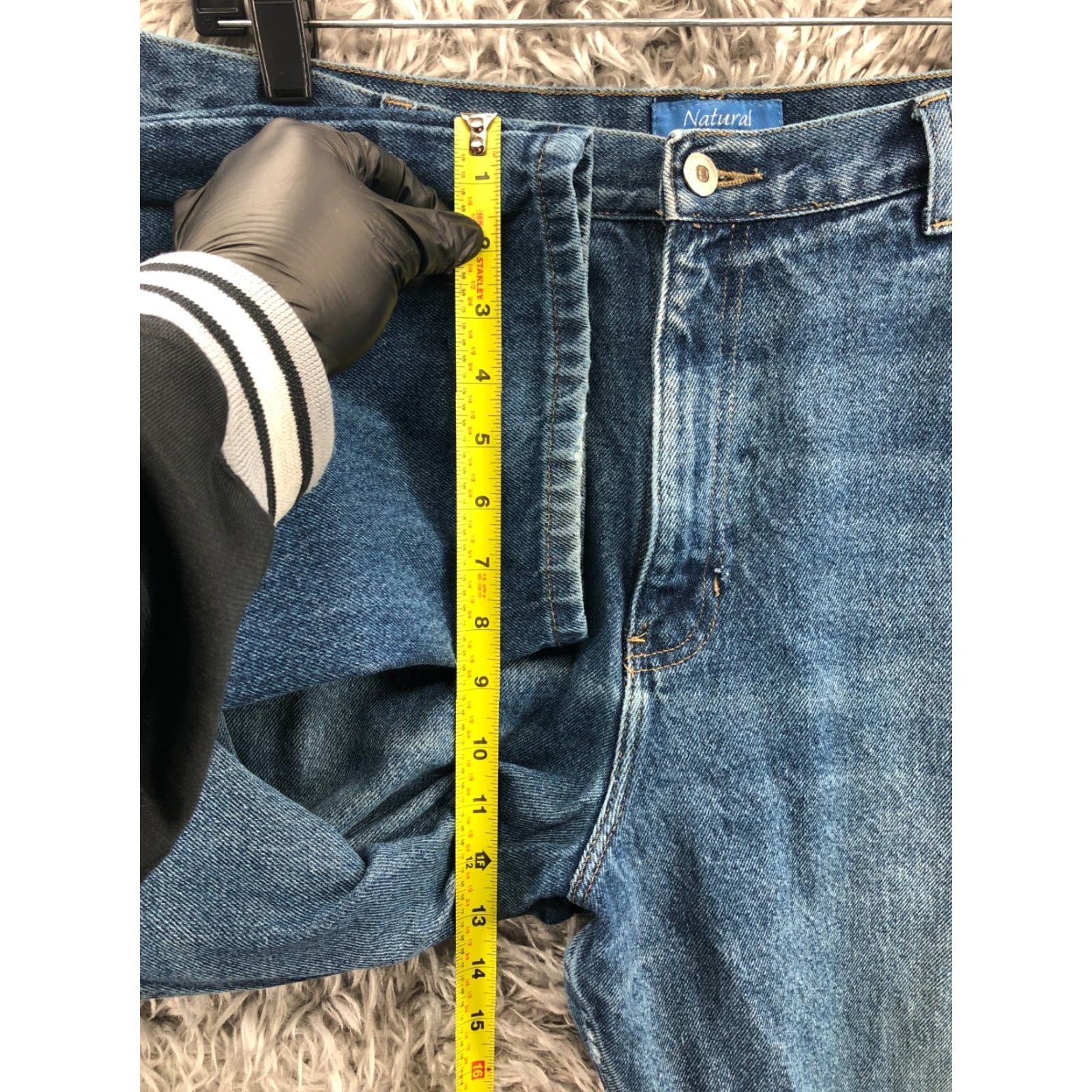 Vintage Natural Reflections Jeans Womens Regular Tapered Blue 18 Medium Wash Pocket 5-Pocket Denim Cotton Zip Button Belt Loops Inseam 31 High Rise Jeans Size 40" / US 18 - 4 Thumbnail
