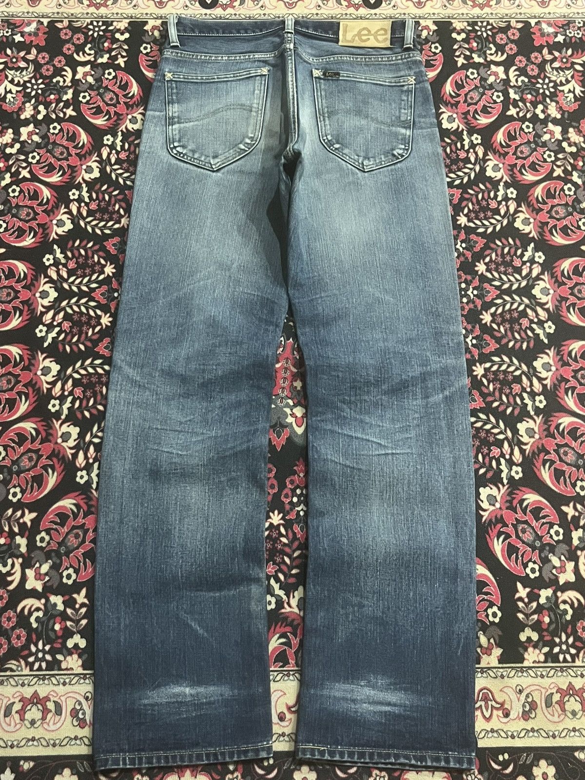 Vintage Vintage Lee Riders Blue Faded Distressed Straight Leg Jeans Size US 30 / EU 46 - 2 Thumbnail