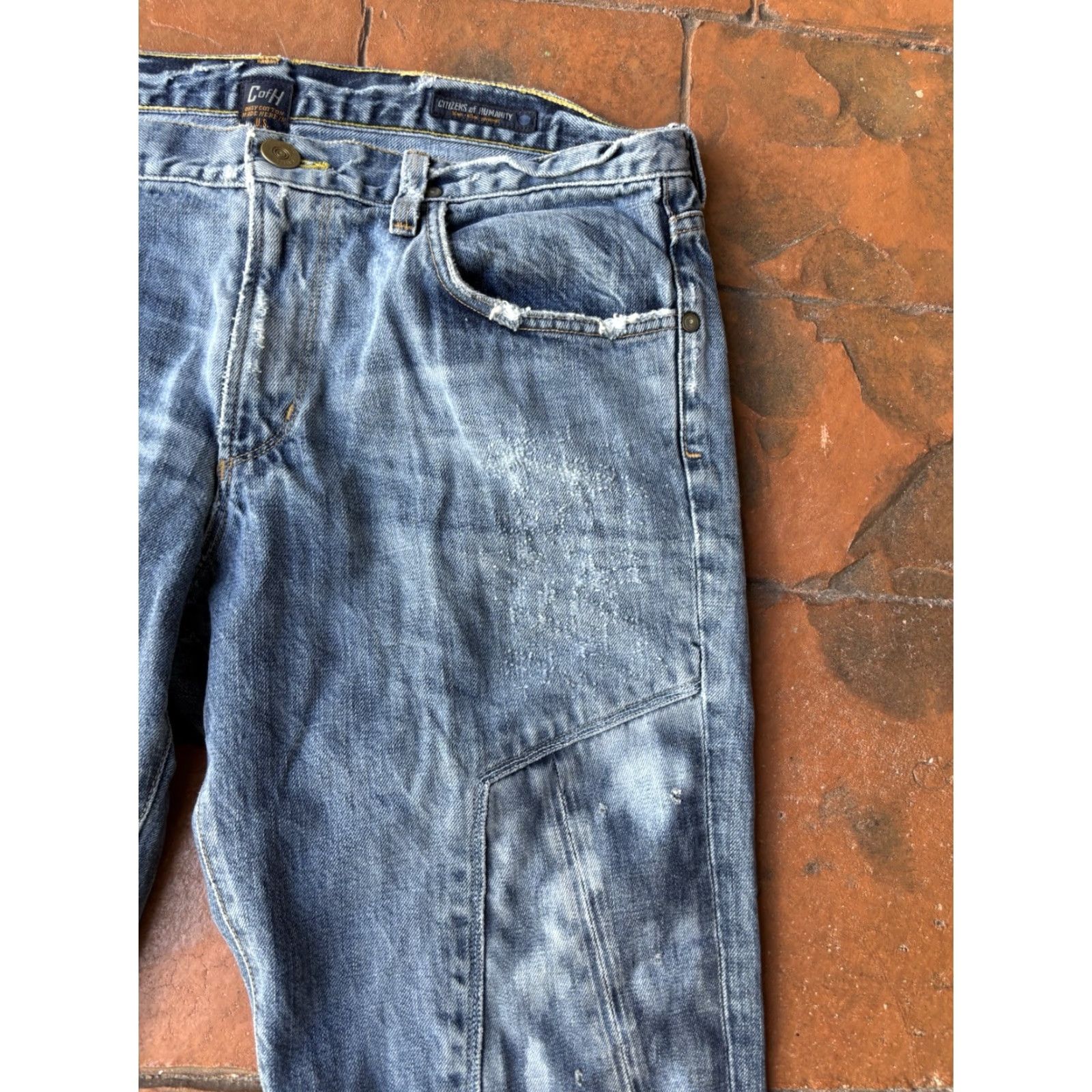 Citizens Of Humanity Y2K Citizens Of Humanity Jeans Mens 36x33.5 Jagger Bootcut Distressed Denim Blue 5-Pocket Belt Loops Slim Relaxed USA Size US 36 / EU 52 - 6 Thumbnail
