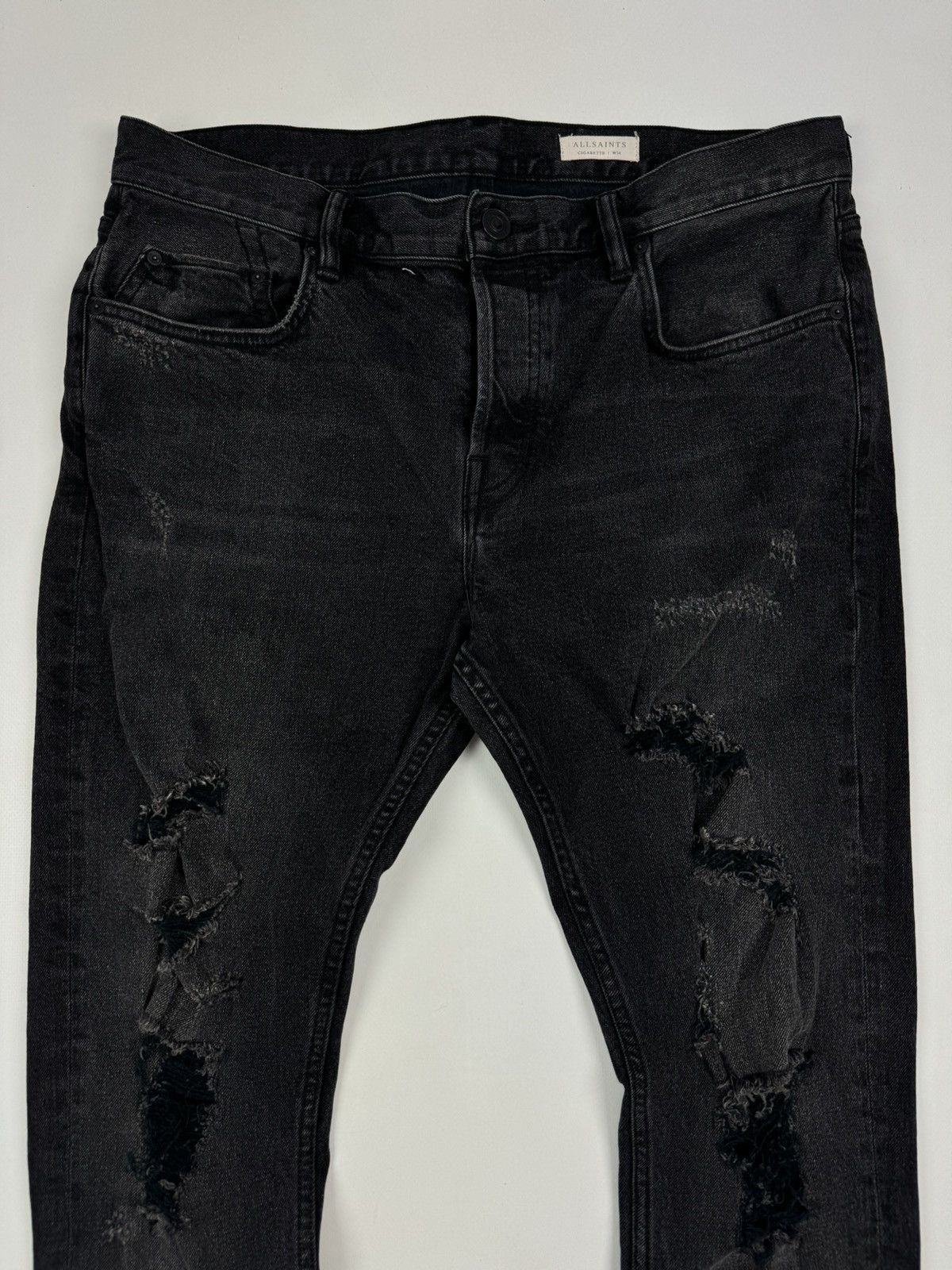 Allsaints AllSaints Battle Cigarette Distressed Slim Jeans Size US 34 / EU 50 - 7 Thumbnail