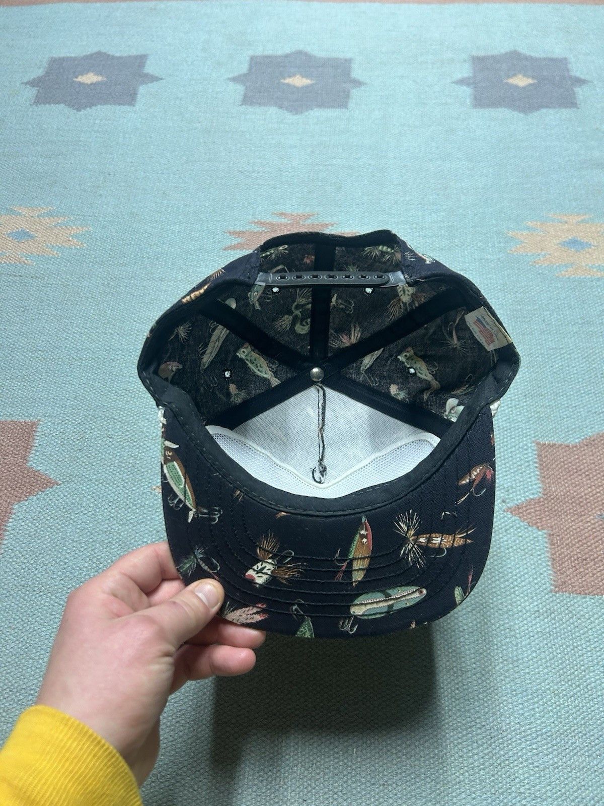 Vintage Vtg 90s SnapBack hat gander mountain fishing all over USA Size ONE SIZE - 5 Thumbnail